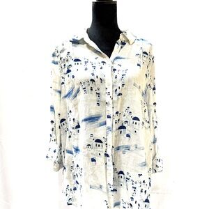 Charter Club 100% Linen Button Down Shirt